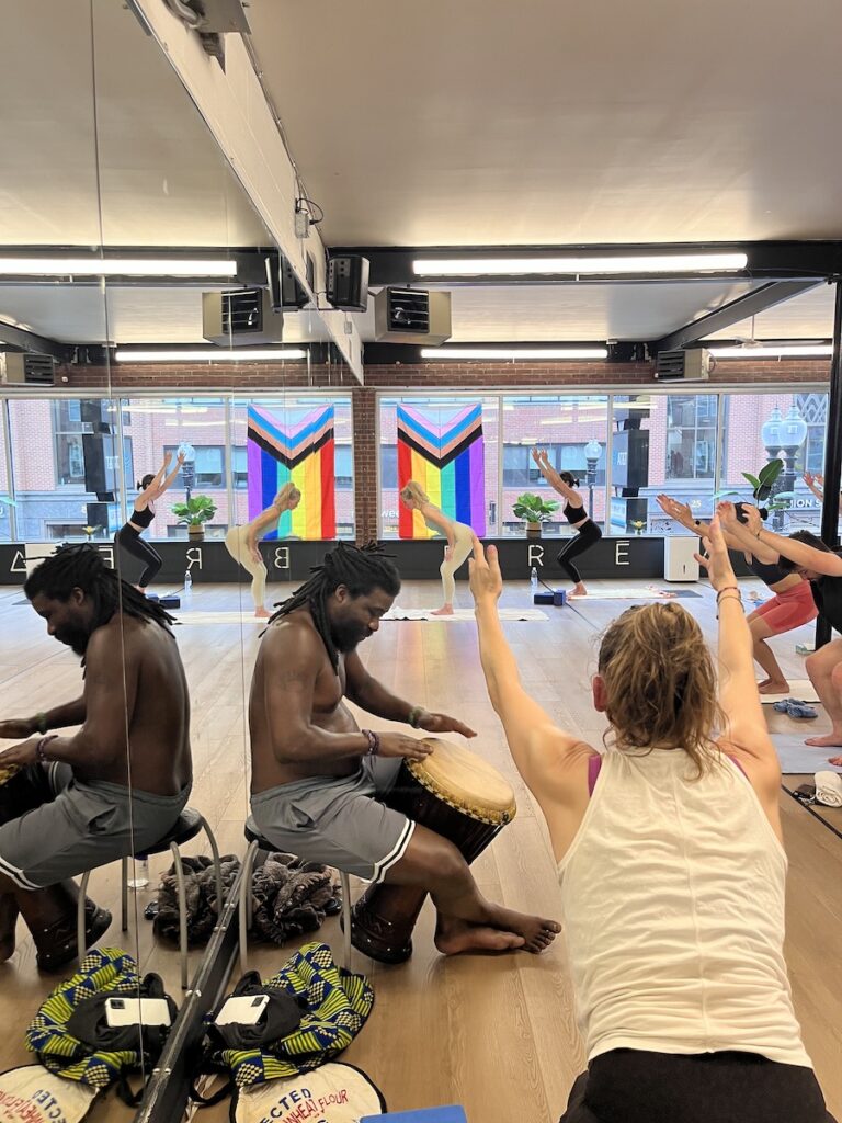drums yoga sweat